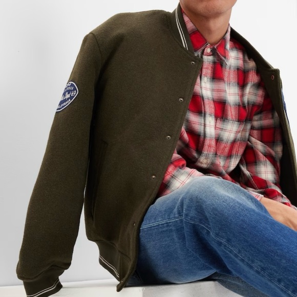 NWT Gap Organic Cotton Midweight Flannel Shirt in White Red Plaid - Picture 5 of 6